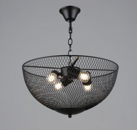 Подвесная люстра в стиле лофт металлическая Sirius B S2474/4 BK черная Подвесная люстра в стиле лофт металлическая Sirius B S2474/4 BK черная