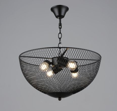 Подвесная люстра в стиле лофт металлическая Sirius B S2474/4 BK черная Подвесная люстра в стиле лофт металлическая Sirius B S2474/4 BK черная