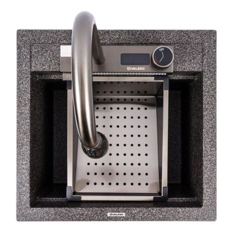 Кухонная гранитная мойка VALESO VIVA 5149 матовая (Графит)