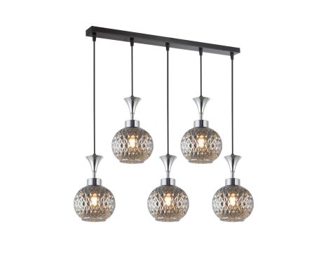 Люстра підвісна INTEREES IS W8001-5 SMOKE BK+CR