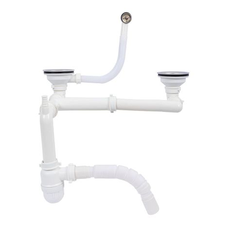 Подвійний сифон для гранітних мийок з переливом VALESO (арт. 840)