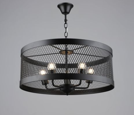 Підвісна люстра металева в стилі лофт Sirius B S2459/5 BK чорна