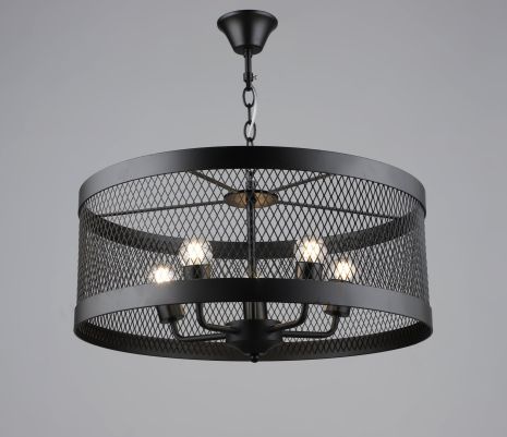 Підвісна люстра металева в стилі лофт Sirius B S2459/5 BK чорна