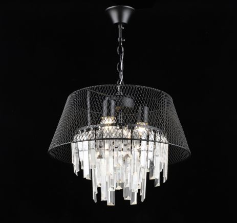 Подвесная хрустальная люстра в стиле лофт Sirius B S2452/4 BK