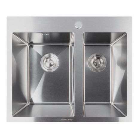 60*50 Мийка нержавійка Valeso Handmade (велика/мала чаша, 3,0/0,8)