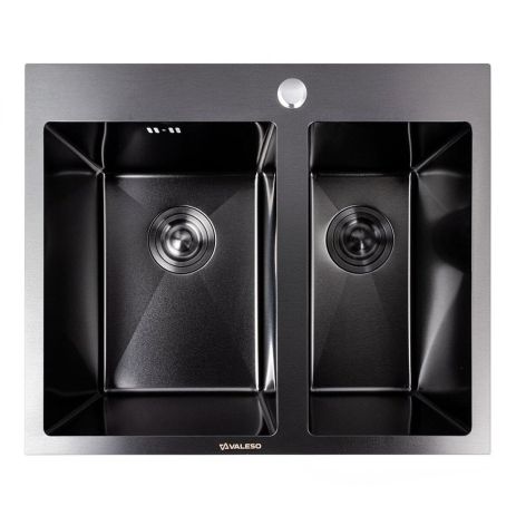 Мойка PVD черная Valeso Handmade 60*50 (большая/малая чаша, 3,0/0,8) Мойка PVD черная Valeso Handmade 60*50 (большая/малая чаша, 3,0/0,8)