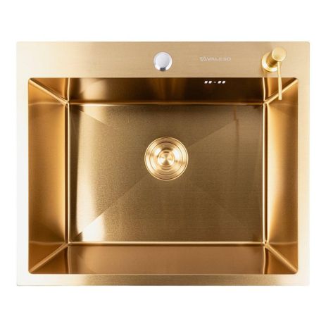 Мойка кухонная нержавеющая сталь PVD Gold для кухни VALESO 60*50 Handmade 3.0/0.8