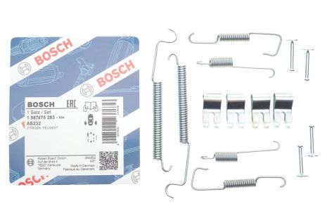 Монтажний к-кт гальмівних колодок PEUGEOT 1007, PEUGEOT 430863, BOSCH (1987475283)