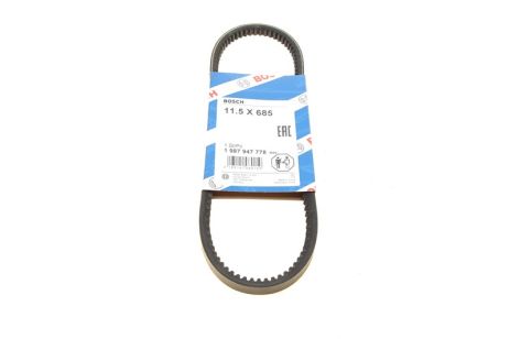 Ремень клиновый 11.5x685 GOLF VAN III, GOLF III, SEAT 1987947778, VOLKSWAGEN 037145271E, BOSCH (1987947778) Ремень клиновый 11.5x685 GOLF VAN III, GOLF III, SEAT 1987947778, VOLKSWAGEN 037145271E, BOSCH (1987947778)