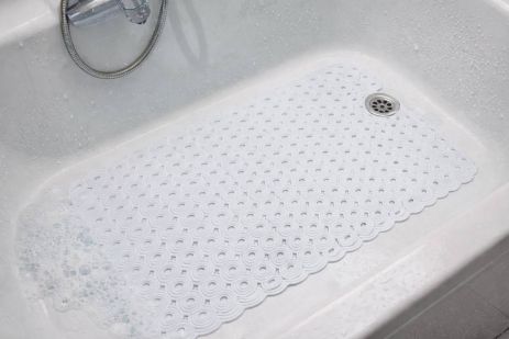 Антиковзький килимок у ванну на присосках 69*37 см Білий Circle 1806