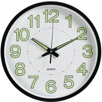 Фосфорные Бесшумные Настенные Часы Светящиеся Люминофор Круглые (30 см) Timelike™ Ph-01-W белые