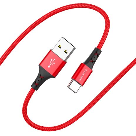 Кабель Borofone BX20 USB to Type-C 1m красный Кабель Borofone BX20 USB to Type-C 1m красный