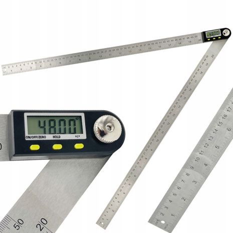 Кутомір цифровий з лінійкою 500 мм для вимірювання кутів PROTESTER 5422-500 Кутомір цифровий з лінійкою 500 мм для вимірювання кутів PROTESTER 5422-500