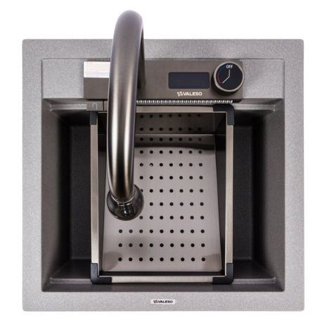 Гранитная мойка для кухни VALESO VIVA 5149 матовая Серый Мусон