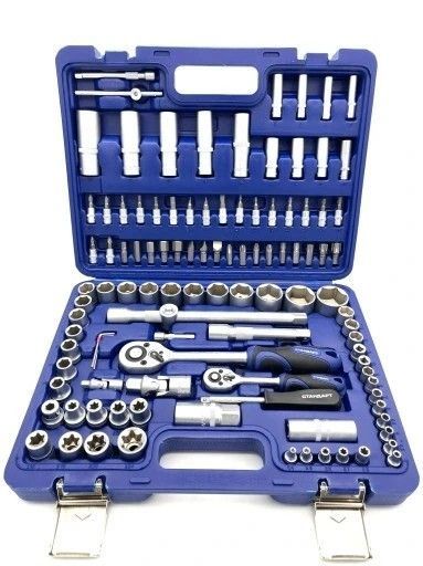 Набор инструментов 1/4", 1/2" 108 шт. (6 граней) с металлическими замками СТАНДАРТ СНГ STM-0108-6