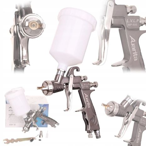 Краскопульт пневматичний тип LVLP верх.пласт.бачок 600мл, форсунка-1,4мм AUARITA MP-500-1.4 Краскопульт пневматичний тип LVLP верх.пласт.бачок 600мл, форсунка-1,4мм AUARITA MP-500-1.4