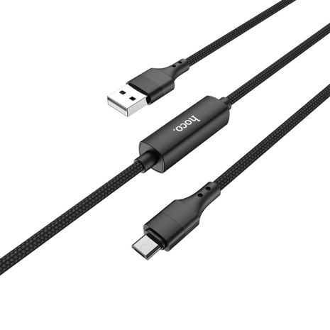 Кабель Hoco S13 з таймером USB to MicroUSB 1.2m чорний