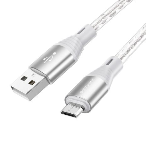 Кабель Borofone BX96 USB to MicroUSB 1m сірий, модель 2023