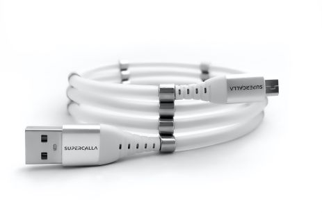 USB кабель магнитный Supercalla Micro 1m белый