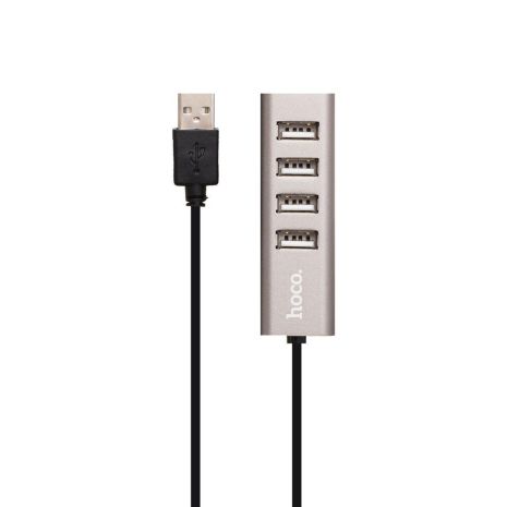 USB Hub Hoco HB1 Line Machine 4USB Стальной