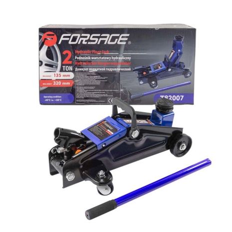 Домкрат гідравлічний підкатний 2 т (h min - 135мм, h max - 320мм) FORSAGE F-T82007