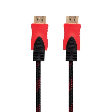 Cable HDMI- HDMI 1.4V 3m (Тканевый провод) Чёрно-Красный