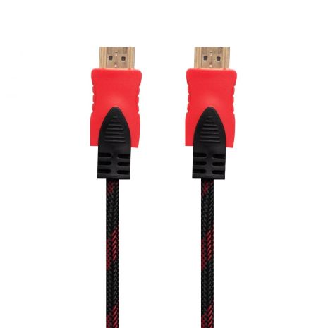 Cable HDMI- HDMI 1.4V 3m (Тканевый провод) Чёрно-Красный