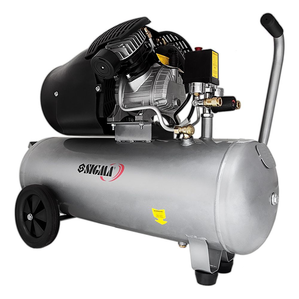 Компрессор двухцилиндровый 2.5кВт 455л/мин 10бар 50л (2 крана) SIGMA (7043721) Компрессор двухцилиндровый 2.5кВт 455л/мин 10бар 50л (2 крана) SIGMA (7043721)