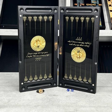 Скляні нарди в дерев'яному каркасі Долар 50х25см