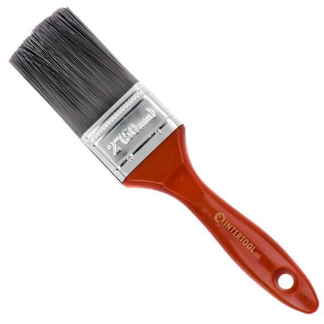 Флейцева пензель "Лакра" 50*16*64 мм, пластикова ручка, INTERTOOL KT-1450 Флейцева пензель "Лакра" 50*16*64 мм, пластикова ручка, INTERTOOL KT-1450