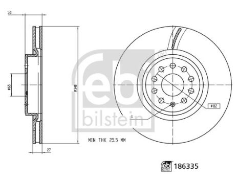 Диск тормозной AUDI Q4 21-, SKODA, VW, FEBI BILSTEIN (186335)