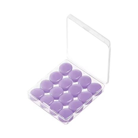 Беруші силіконові BSCPU16C м'які, що приймають форму, комплект 16шт в кейсі Purple