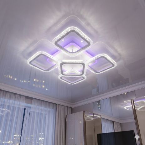 Лед светильник прозрачный акрил в холл Diasha 70W до 16 м² цвет Белый AS8170/4+1WH 3col dim