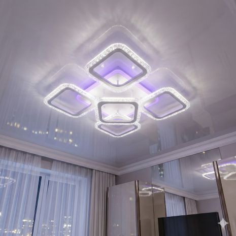 Лед светильник прозрачный акрил в холл Diasha 70W до 16 м² цвет Белый AS8170/4+1WH 3col dim