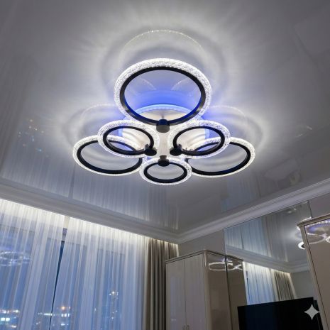 Потолочный лед светильник прозрачный акрил Diasha 90W до 20 м² цвет Чeрный AD8180/3+3BK 3col dim