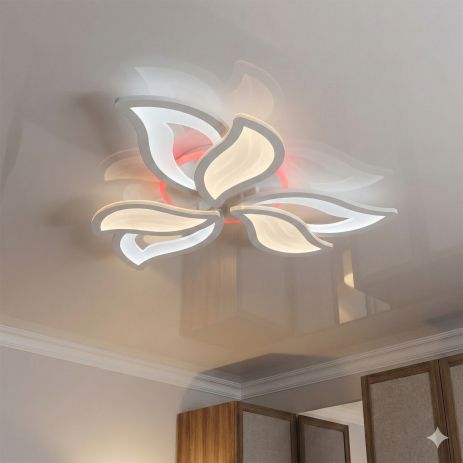 Нежная Led люстра для спальни Diasha 78W до 18 м² цвет Белый 9033/3WH 3col dim