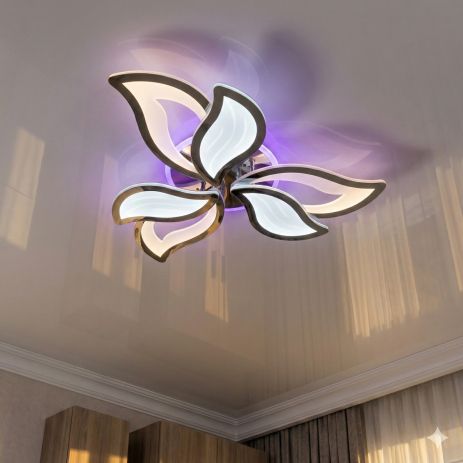 Современная Лед люстра в спальню Diasha 78W до 18 м² цвет Хром 9033/3HR 3col dim