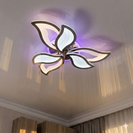 Современная Лед люстра в спальню Diasha 78W до 18 м² цвет Хром 9033/3HR 3col dim