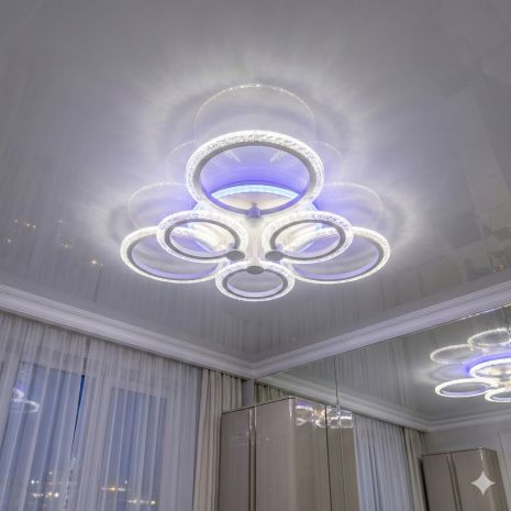 Люстра LED из прозрачного акрила Diasha 90W до 20 м² цвет Белый AD8180/3+3WH 3col dim