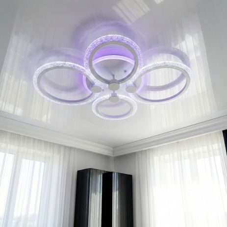 Люстра прозрачный акрил LED Diasha 75W до 18 м² цвет Белый A8180/4WH 3col dim