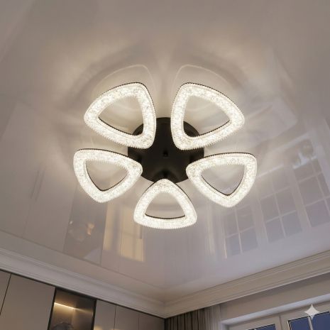 Акрилова льодяна лампа для спальні Diasha 54W до 12 м² колір Чорний 6633/5S BK