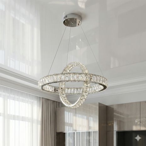 Люстра в гостиную хрустальная подвесная Diasha 88W до 18 м² цвет Хром D8886/500-2B CH