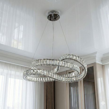 Хрустальная LED люстра подвес Diasha 85W до 18 м² цвет Хром D8816/600CH
