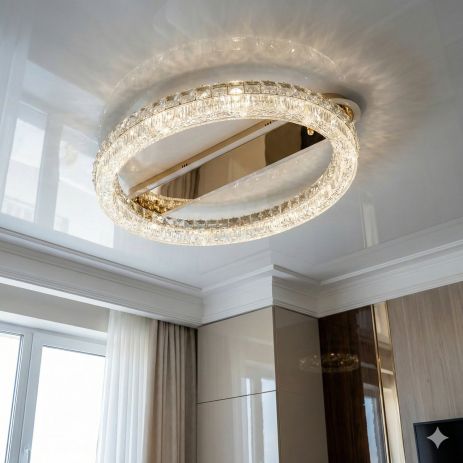 Светодиодная люстра с фактурным акрилом Diasha 112W до 20 м² цвет Золотистый MX6027/600S-gold