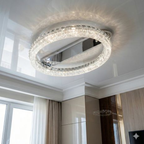 Люстра з фактурним акрилом Diasha 150W до 25 м² колір Хром MX6027/600HR