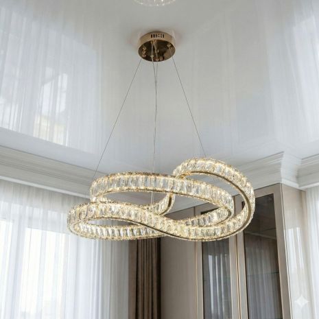 Светодиодная люстра хрусталь Diasha 85W до 18 м² цвет Золотистый D8816/600G