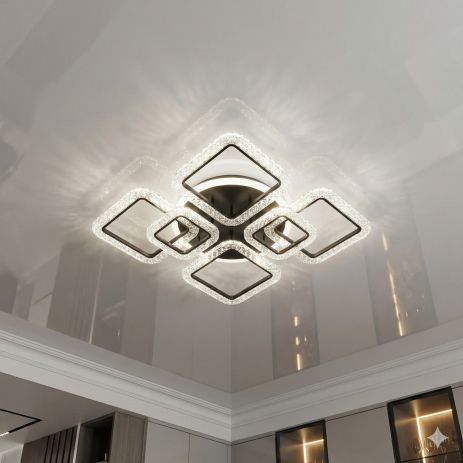 Люстра акрил потолочная Diasha 120W до 20 м² цвет Черный 5179/2+2+2BK