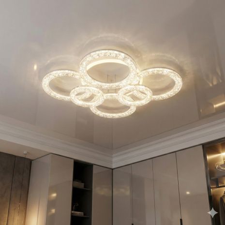 Лед люстра акриловая Diasha 120W до 20 м² цвет Белый 5180/6WH Лед люстра акриловая Diasha 120W до 20 м² цвет Белый 5180/6WH