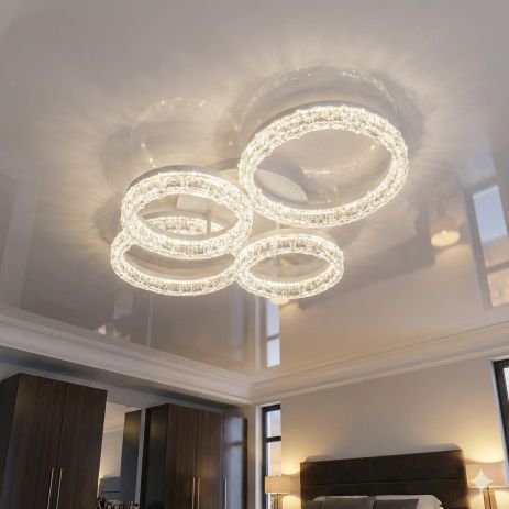 Лед люстра потолочная Diasha 106W до 20 м² цвет Белый MX78202/2+2WH Лед люстра потолочная Diasha 106W до 20 м² цвет Белый MX78202/2+2WH