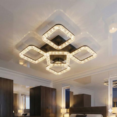 LED-люстра Diasha для кімнати 74W до 18 м² колір Чорний MX4771/4+1S BK